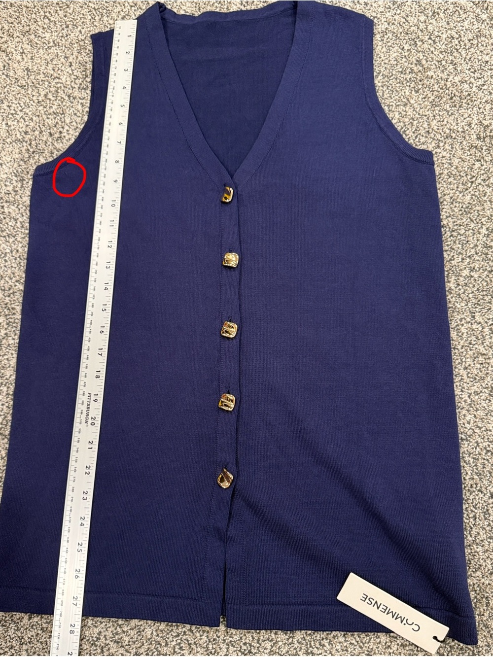 Commense Navy Knit Wide Leg Pants Set W/Vest Classy Minimalist Elevated Staple S - Picture 12 of 16